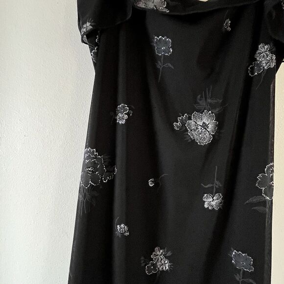 Vintage Y2K Byer Too Dress Sz L Chiffon Layered Whimsigoth Fairy Foral Gyaru - Picture 5 of 14